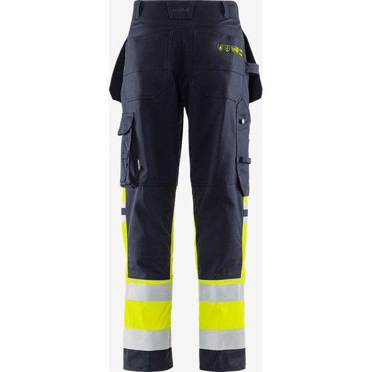 129519 Flamestat Stretch Håndverksbukse 2163 ATHF, HiVis gul kl 1, Fristads
