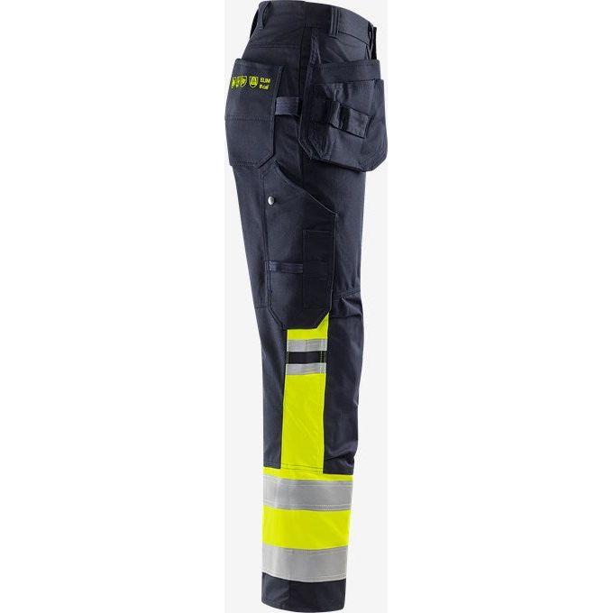 129519 Flamestat Stretch Håndverksbukse 2163 ATHF, HiVis gul kl 1, Fristads
