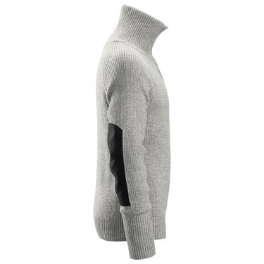 2905, Ullgenser med kort glidelås, grå, Snickers workwear