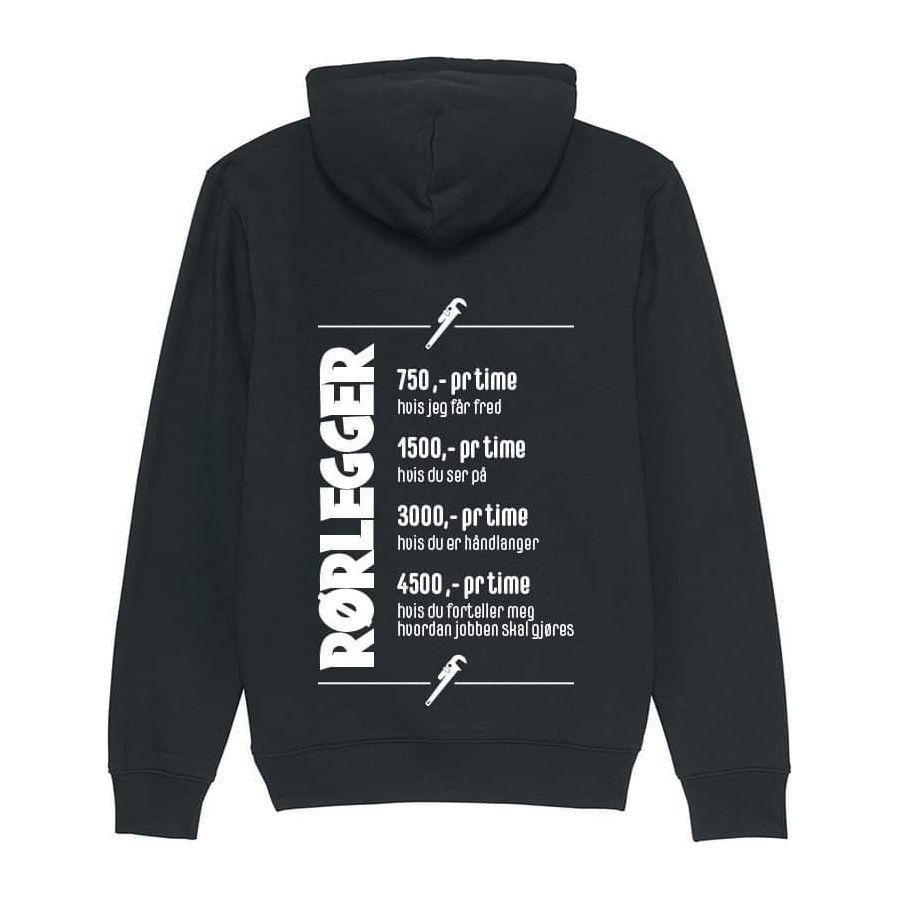 Rørlegger-hoodie, sort