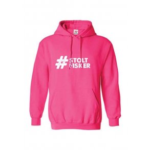 Rosa #stoltfisker hettegenser