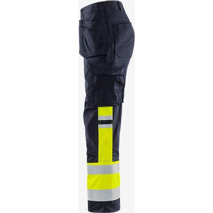 129519 Flamestat Stretch Håndverksbukse 2163 ATHF, HiVis gul kl 1, Fristads