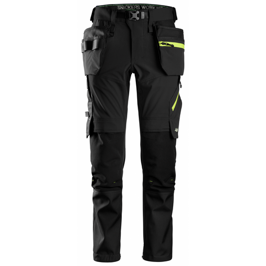 6940 Softshell Stretch Arbeidsbukse+ med hylsterlommer, Snickers
